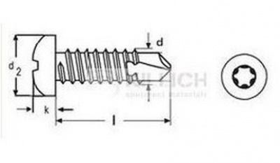 3.9x13 ZINC Self-drilling pan head screws TORX DIN 7504N TX