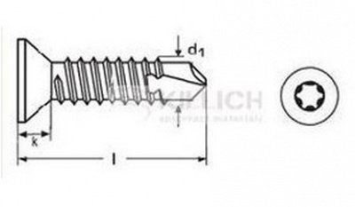2.9x16 ZINC Self-drilling countersunk head screws TORX DIN 7504P TX