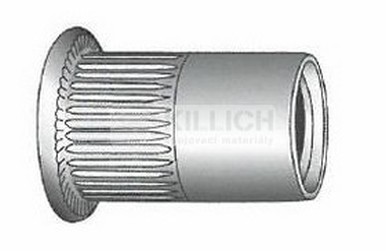 Blind Rivet Nut OPEN M10x20 ZINC Flat head, Knurled shaft (s= 1.0-4.5 mm)