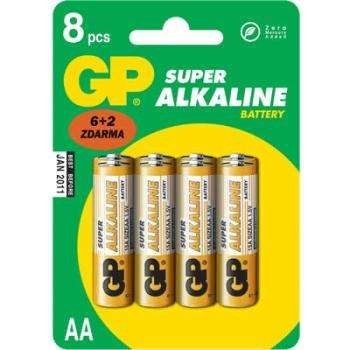 alkaline battery GP SUPER AA 1.5V, blister (6+2pcs)