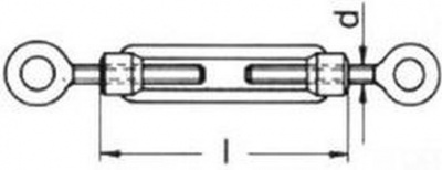 Turnbuckles M20 ZINC S235JR eye & eye type DIN 1480 (load capacity 2700kg)