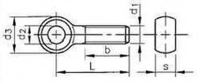 M6x60 A2 STAINLESS STEEL Eye bolts, part thread DIN 444B