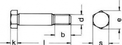 M8x40 PLAIN 8.8 Hexagon fitting bolts, long thread DIN 609