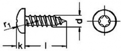 3.5x9.5 A2 STAINLESS STEEL-BLACK ZINC pan head tapping screws TORX DIN 7981 C TX