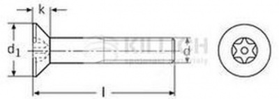 M6x14 A2 STEINLESS STEEL TORX countersunk head screw DIN 7991 - ISO 10642 TX