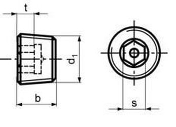 M16x1.5 PLAIN 5.8 Hexagon socket pipe plugs, conical thread DIN 906