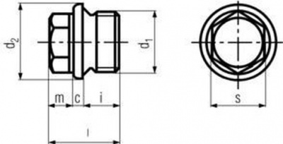 M8x1.0 PLAIN 5.8 Hexagon head screw plugs, cylindrical thread DIN 910