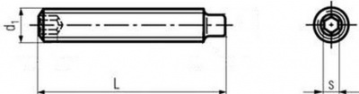 M3x25 PLAIN 45H Hexagon socket set screw with full dog point DIN 915 ISO 4028