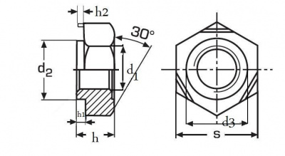 M16 PLAIN 4.8 Hexagon weld nuts DIN 929