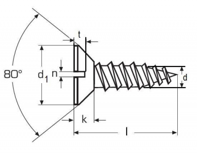 4.0x16 plain Slotted countersunk (flat) head wood screws DIN 97