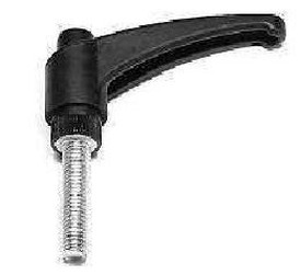 Reinforced clamping handle M6x40 black, arm 45mm
