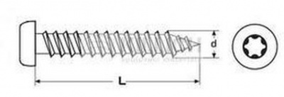 5.0x50 A2 STAINLESS STEEL Panhead chipboard screw TORX