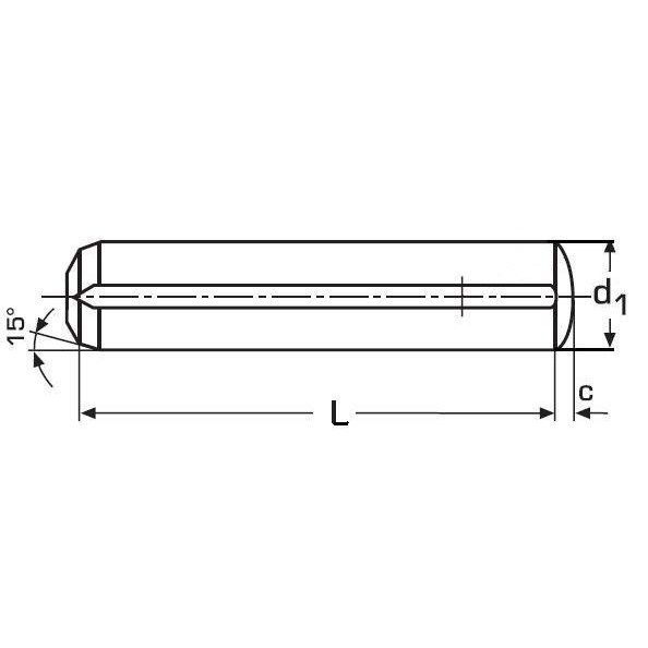 3x40 PLAIN Grooved pin, full length parallel grooved DIN 1473