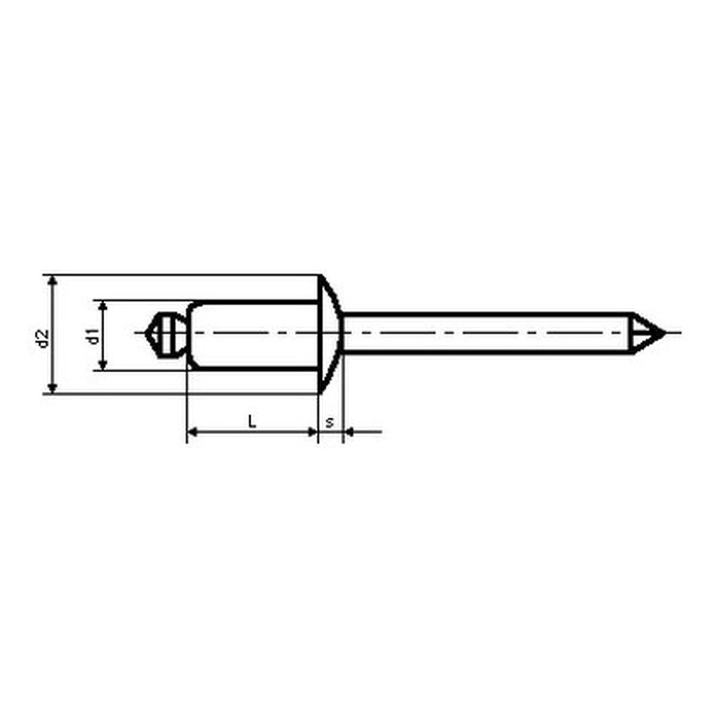 7337 Killich 3.2x10 Al/A2 Blind rivets dome head with break mandrel DIN 7337 A