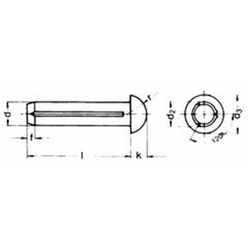 6.0x15 PLAIN Grooved pins, round head DIN 1476