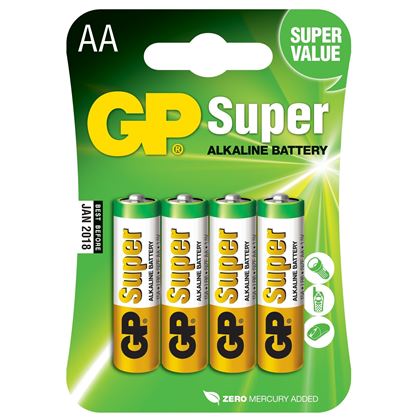 alkaline battery GP SUPER AA 1.5V, blister (4 pcs)