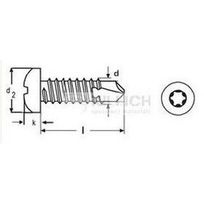 4.2x22 ZINC Self-drilling pan head screws TORX 20 DIN 7504N