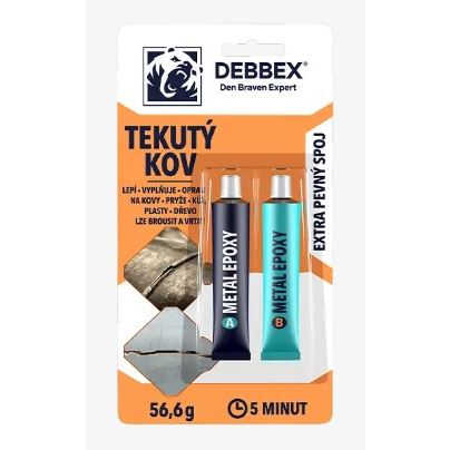 quick-setting two-component epoxy glue - liquid metal tube A/B 56.6g (5min.)