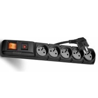 Power strip white 1,5m, 5 sockets, surge protection P53871