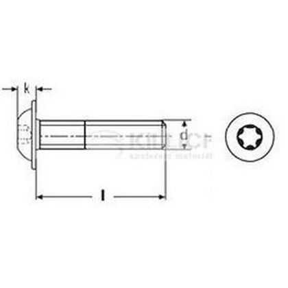 M4x6 A2 STAINLESS STEEL pan head screws with collar TORX 20 BN 10649