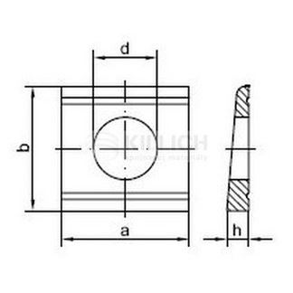 13 PLAIN Square taper washer for I-sections 14% DIN 6917