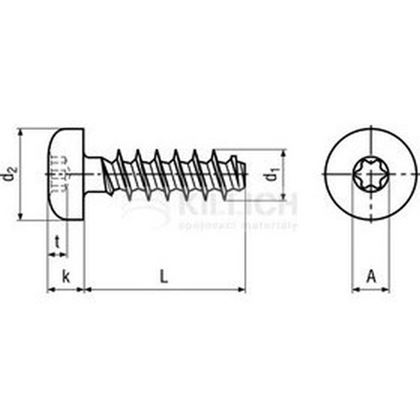 3.0x8 ZINC PT-Pan head screws, heat treated TORX WN1452/BN13265