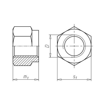 M16 ZINC /8/ Prevailing torque type hexagon nuts with non-metallic insert DIN 6924