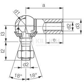 d. 22 Angled ball joints with safety ring M14x1.5 DIN 71802