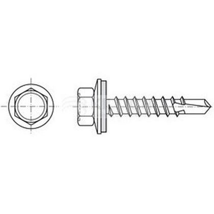 4.8x35 ZINC Farmer self-drilling hexagon head screws with EPDM washer 14mm into wood