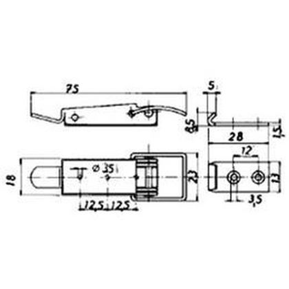 Bailing latch A-75mm, B-18mm A2 STAINLESS STEEL