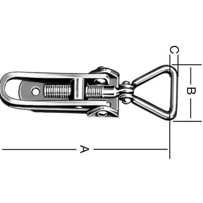 Locking piece of a Box A-123mm, B-32mm, C-5mm, A2 STAINLESS STEEL