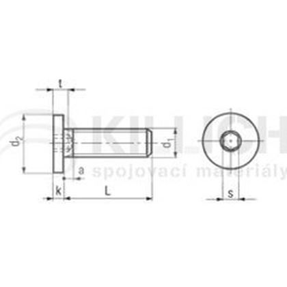 M6x6 ZINC 10.9 Hexagon socket head cap screws with special low head BN 20697