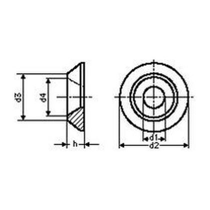 6.4x18x3.3 ZINC Finishing washers for 90° countersunk head screws BN 1277
