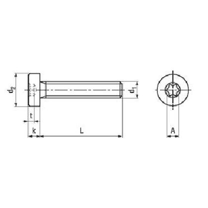 M2.5x12 A2 STAINLESS STEEL Hexalobular socket head cap screws, low head TORX 8 BN 15857