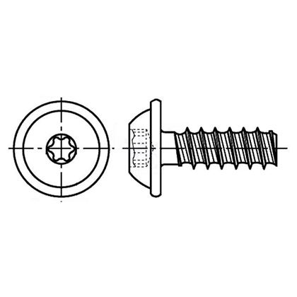 3.5x8 F ZINC flange head screw for thermo plastic TORX 10, PLASFAST 30