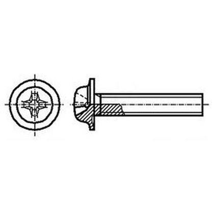 M5x20 ZINC Cross recessed pan head screws with collar BN 4825