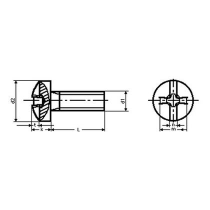 M5x50 ZINC Slotted raised countersunk head tapping screws BN 1435