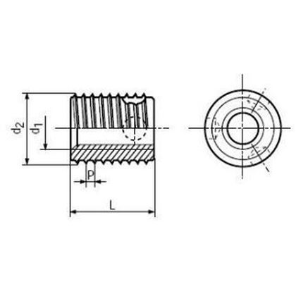 M4x6.5x6 Self cutting threaded inserts, BN 4874