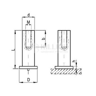 7.1x20 M5 A2 STAINLESS STEEL Welding studs inside DIN 32501