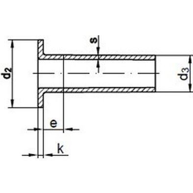 4x15 Cu Tube rivets, flat head 2381.70
