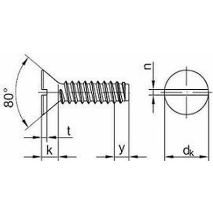 3.9x13 ZINC Countersunk (flat) head screws with slot DIN 7972 F