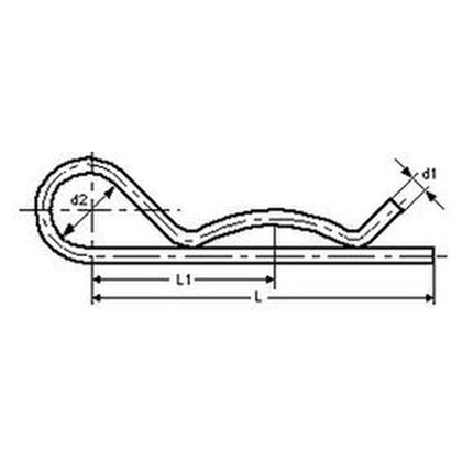 4.0x64 A2 STAINLESS STEEL Spring cotters of a bolt SINGLE DIN 11024