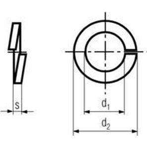 M36 d. 36.5x58.2x6 A4 STAINLESS STEEL Spring lock washers with squared ends DIN 127B