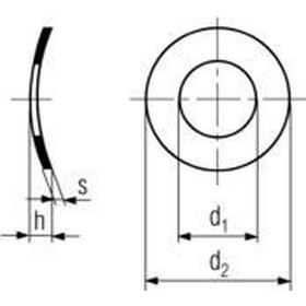 M8 d.8.4x15x0.5 A2 STAINLESS STEEL Curved spring lock washer DIN 137A