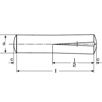 8x35 A2 STAINLESS STEEL Grooved pins, half length taper DIN 1472