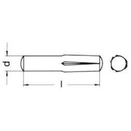 8x32 Grooved pin, half length reverse grooved DIN 1474