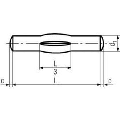4x14 Grooved pin, third length center grooved DIN 1475