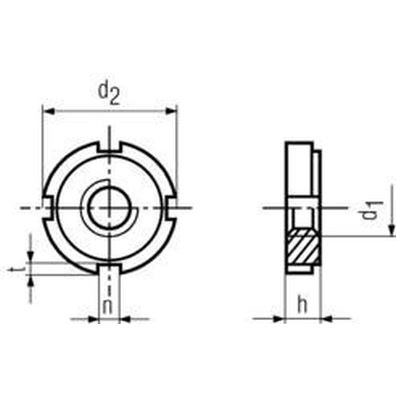M26x1.5 14H Slotted round nuts DIN 1804