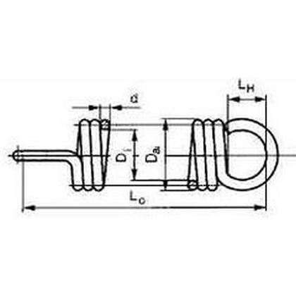 3.5x23x40 Helicoil tension springs 2 eyes PLAIN DIN 2097