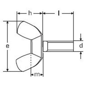 M6x10 A2 STAINLESS STEEL Wing screws DIN 316 AF